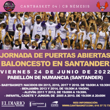 Cantbasket organiza una nueva jornada de puertas abiertas el viernes 24 de junio